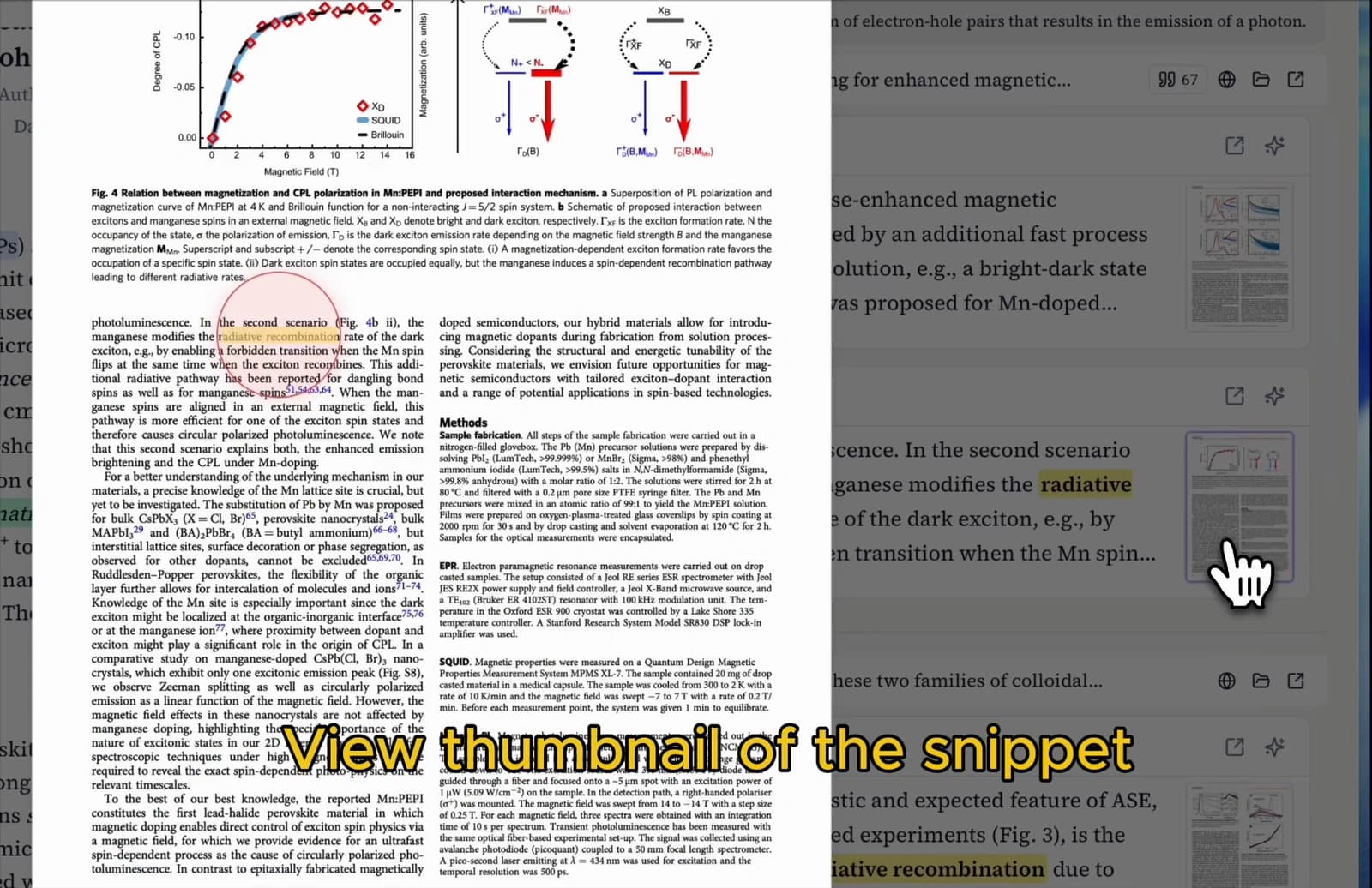 Full PDF page preview with highlighted passage